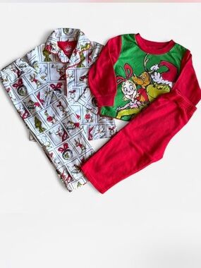 Kids Christmas Character Pajama Set - Red & White- 2 sets 2T